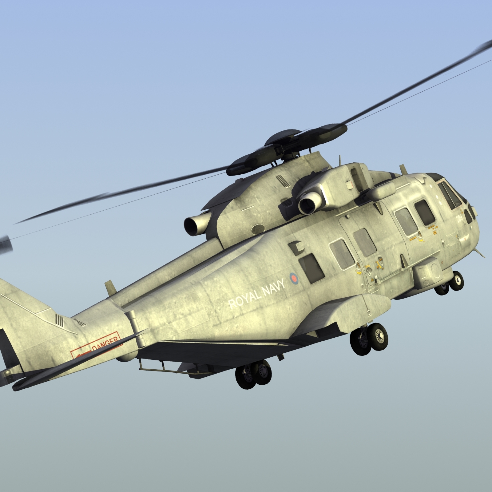 merlin hm1 helicopter 3d model