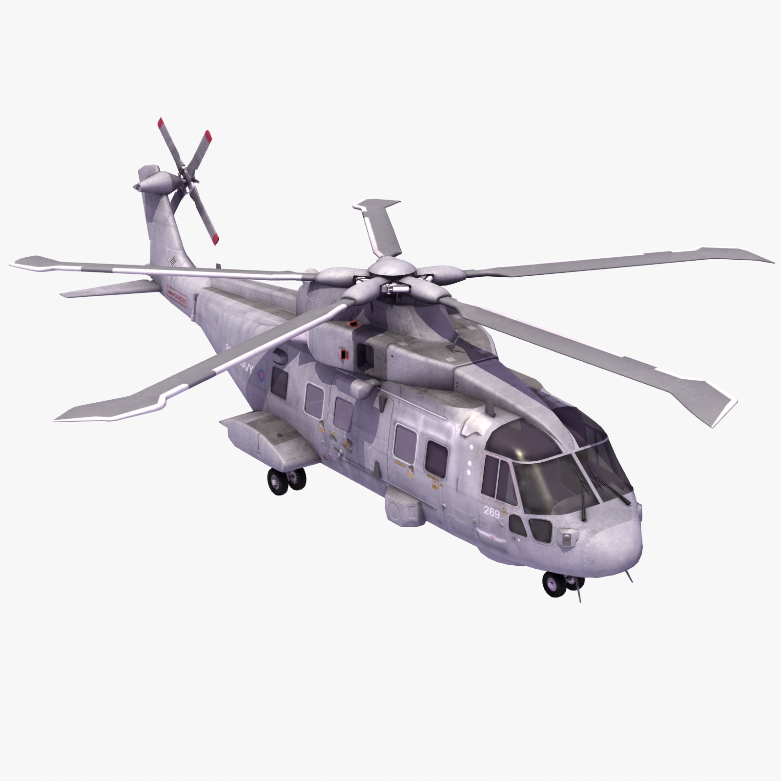 merlin hm1 helicopter 3d model