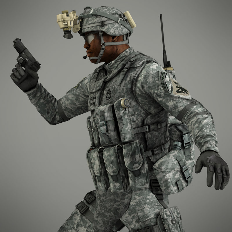 military male soldier 3d model