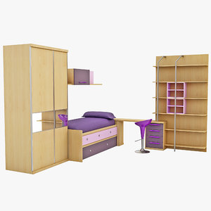 3ds max kids bedroom furniture