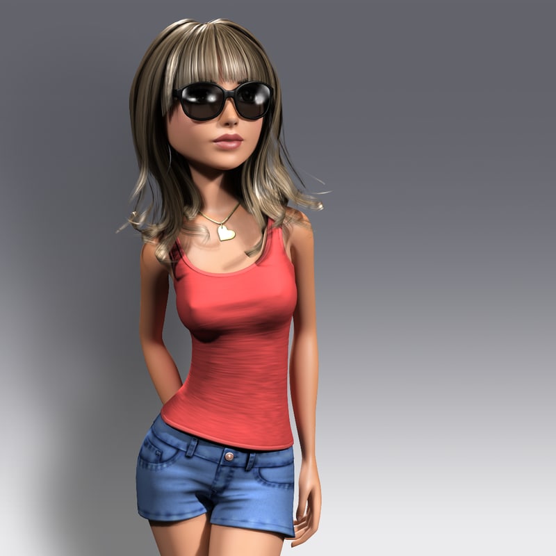 max cartoon character young woman