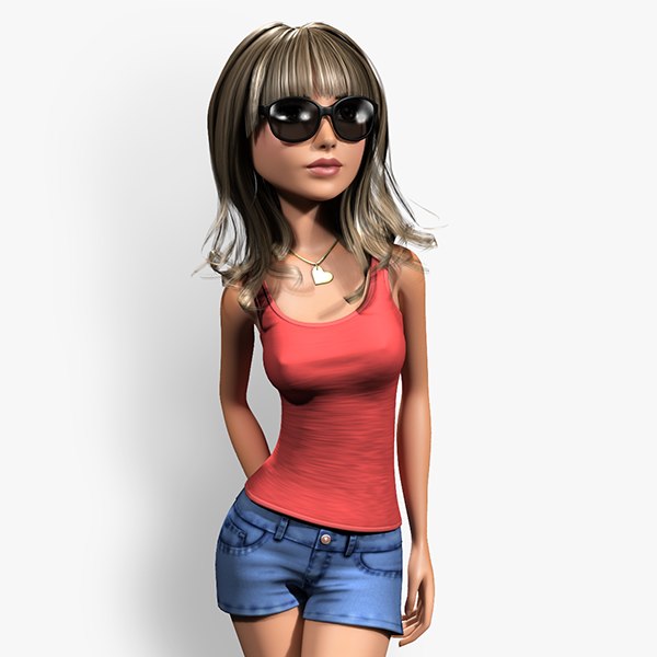 3d Cartoon Young Girls