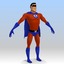 3d model of cartoon classic superhero man
