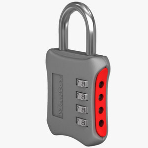combination padlock master lock 3d model