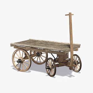 3d wooden carriage cart model
