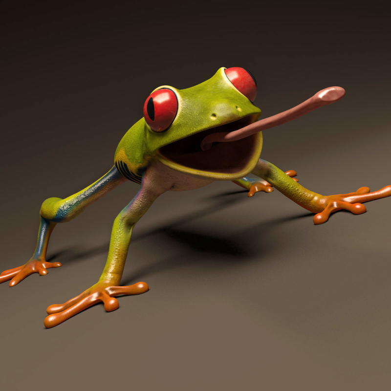 red-eyed tree frog eye 3d max