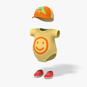 modeled baby clothes boy 3d model