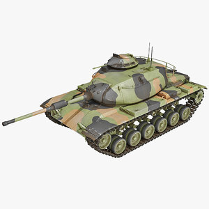 3d model m60 patton combat tank