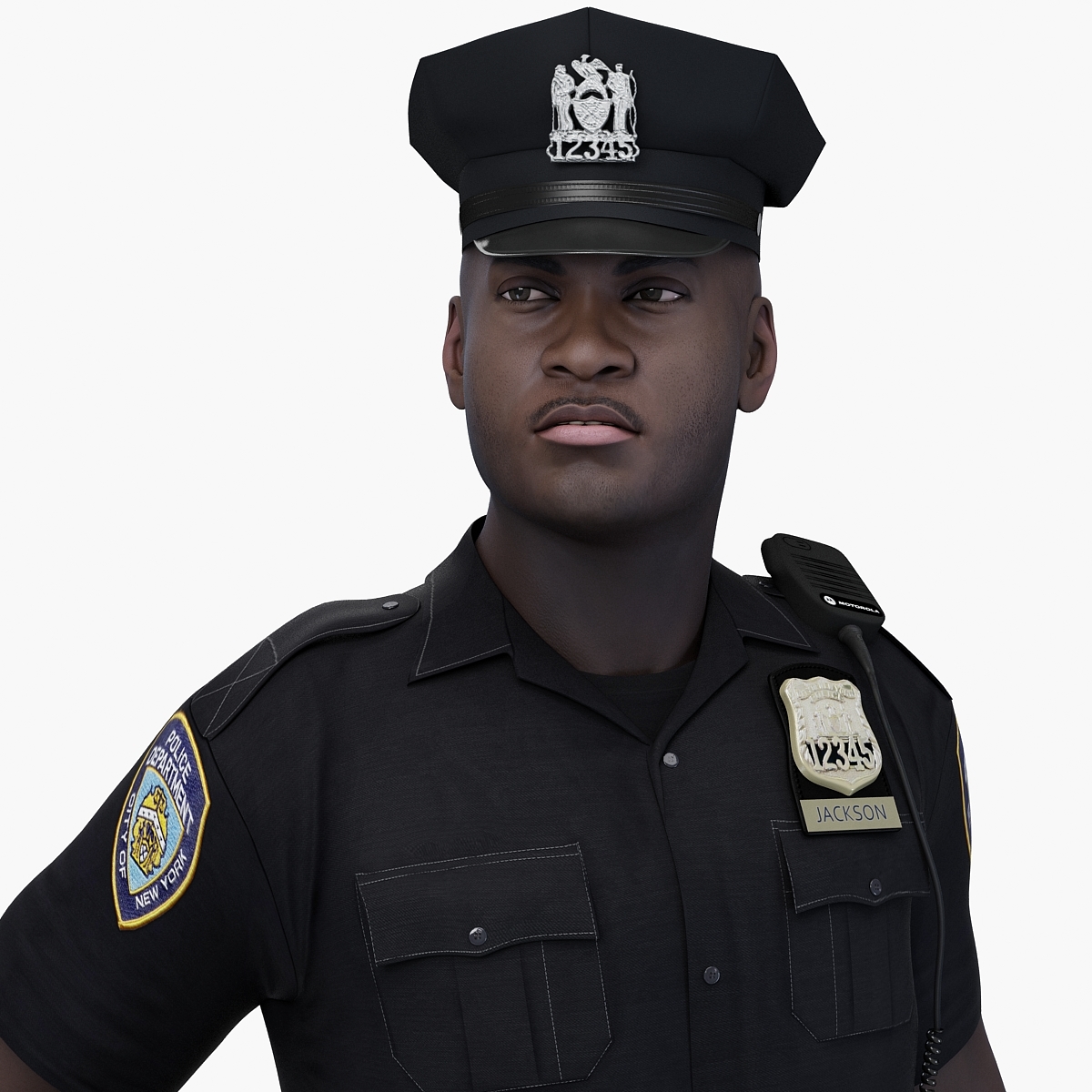 3d police officer character rigging