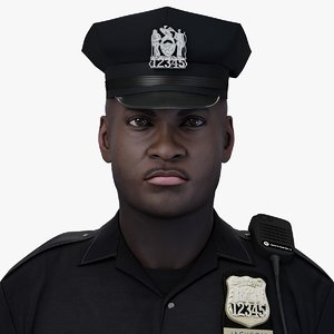 3d police officer character rigging