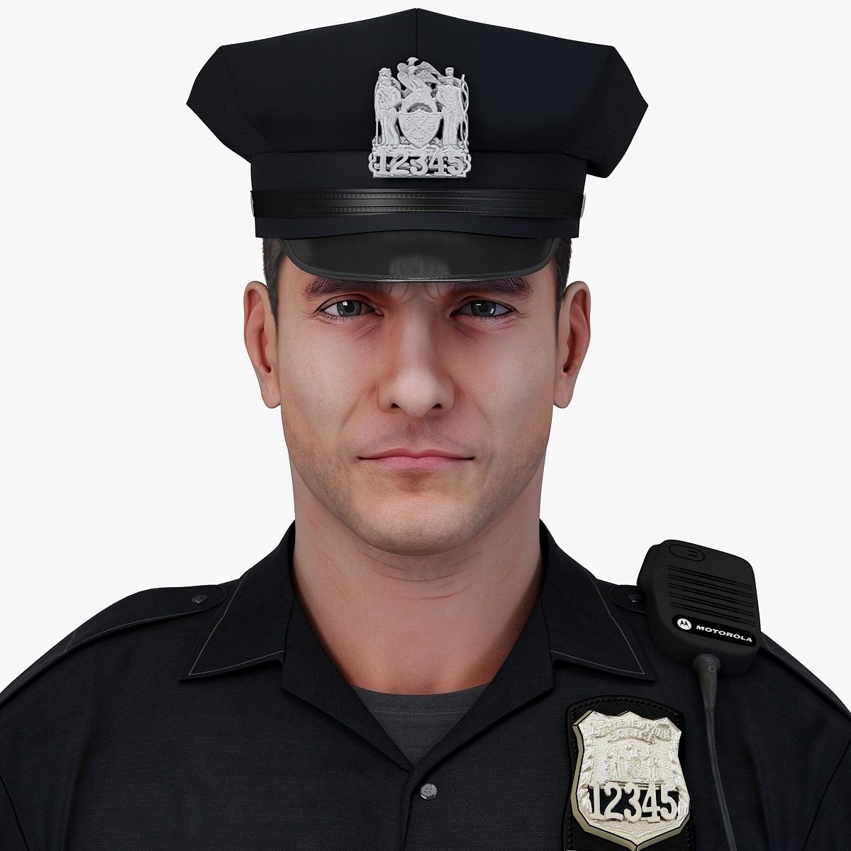 police officer character rigging 3d model