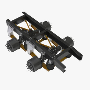 3d model truck 2 axle chassis