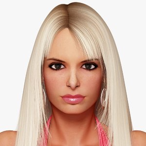 3d blonde woman character rigging
