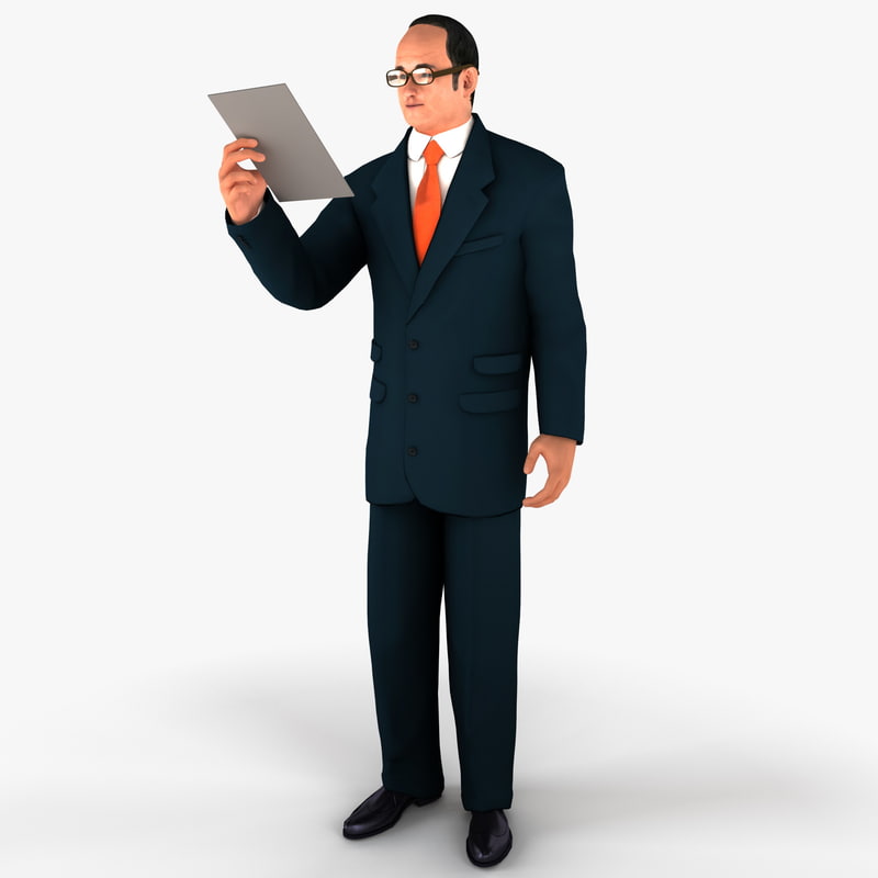 3d model businessman 2 pose 3