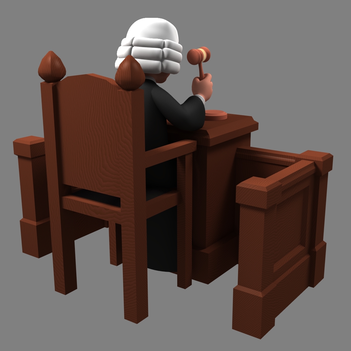 cartoon judge 3d model