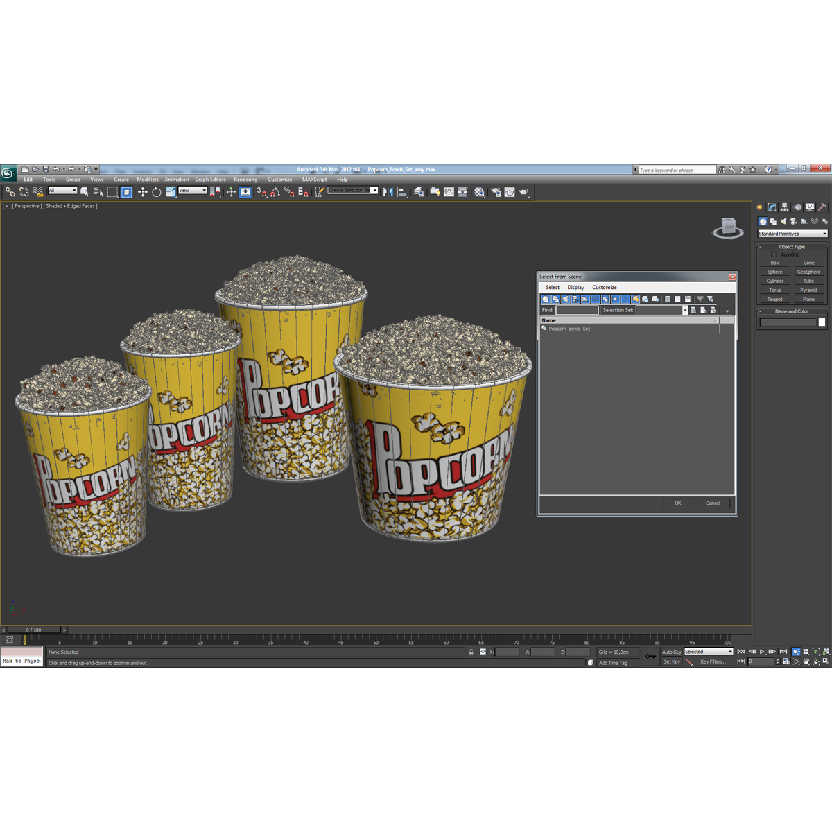 3ds popcorn bowls set