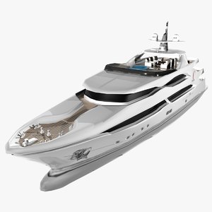 3d columbus 155 luxury yacht model