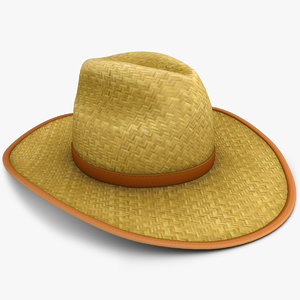 realistic straw hat 3d model