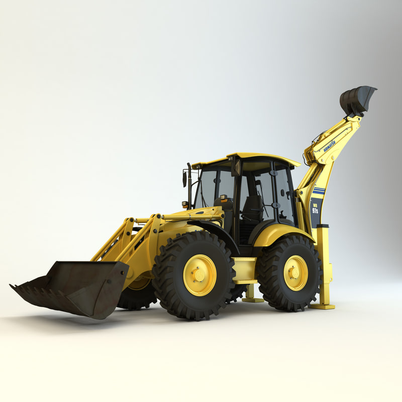 3d Model Komatsu Wb97s 5