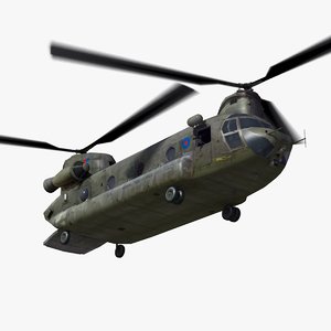 3d model raf hc4 chinook helicopter