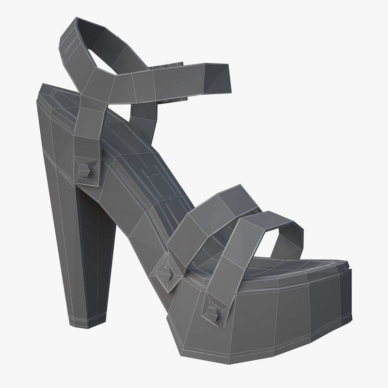 3d model - plateau sandals jimmy
