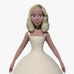 3d bride cartoon character model