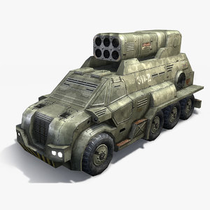 max low-poly rocket launcher truck