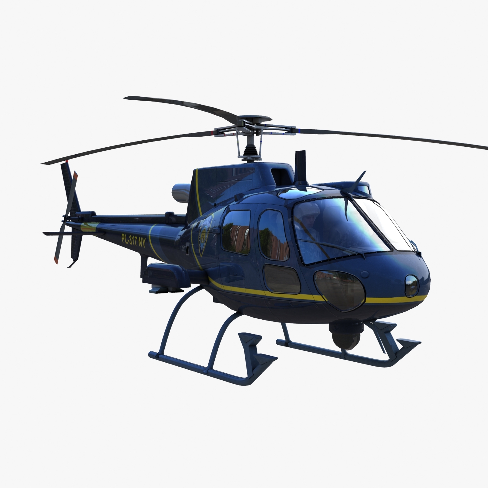 as350 ecureuil警用直升機3d模型