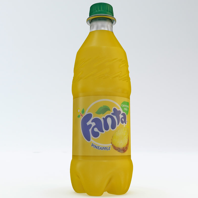 3d fanta pineapple bottle model