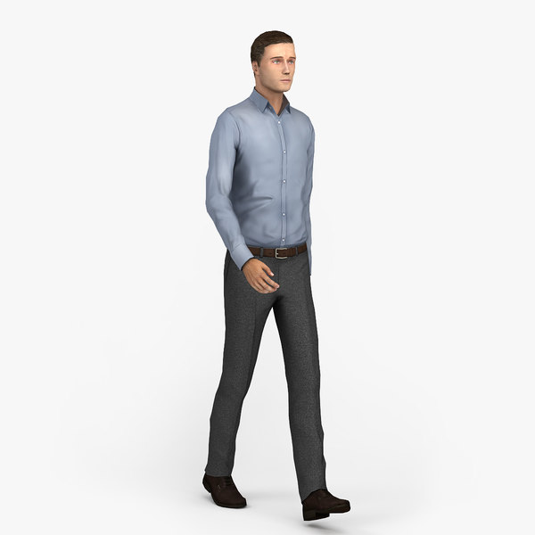 3d pre posed human casual man