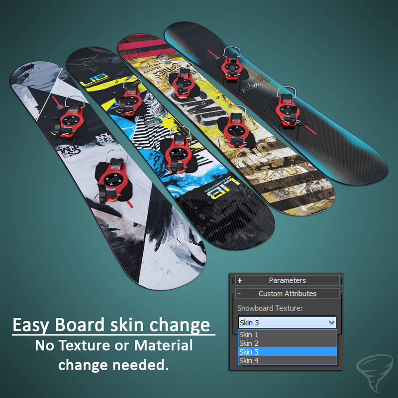3d max snowboard olympic