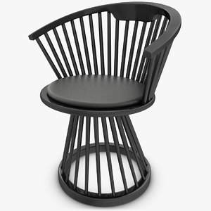 3d realistic fan dining chair model