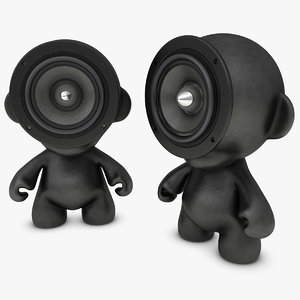 3d model realistic munny doll speakers