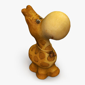 obj qualitative giraffe clay sculpture