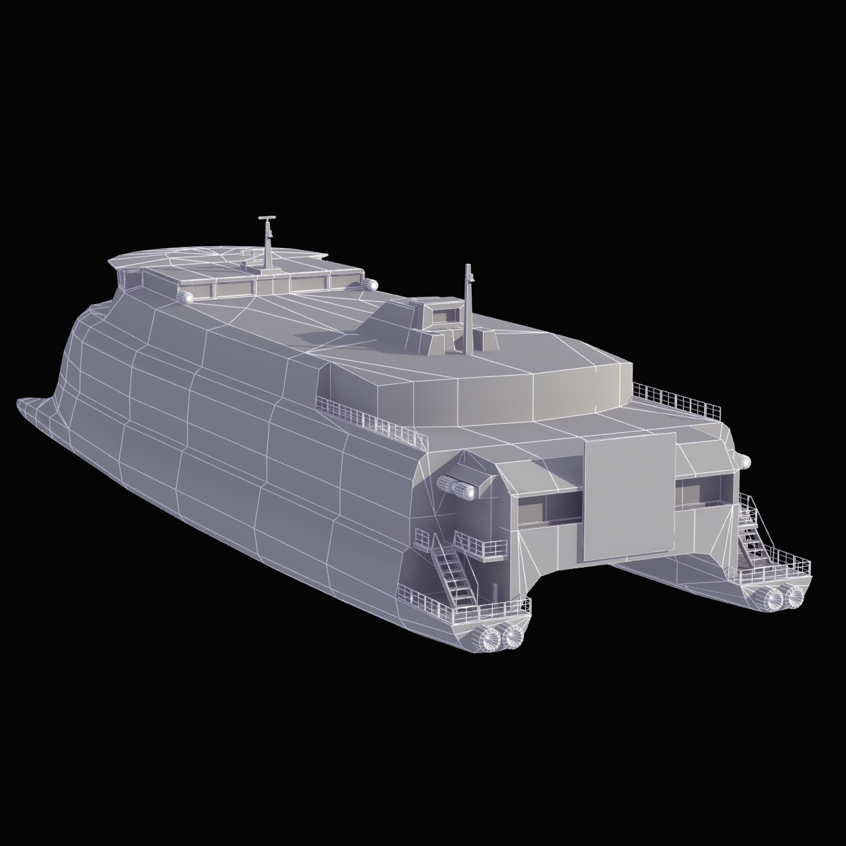 渡轮双体船3d模型