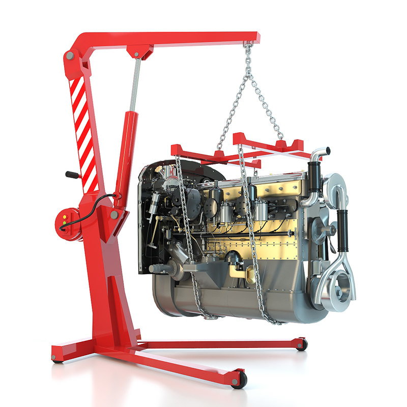 hoist engine hydraulic model workshop 3d crane engine