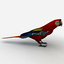 scarlet macaw pose 1 3d obj