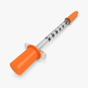 3d model bd insulin syringe 0