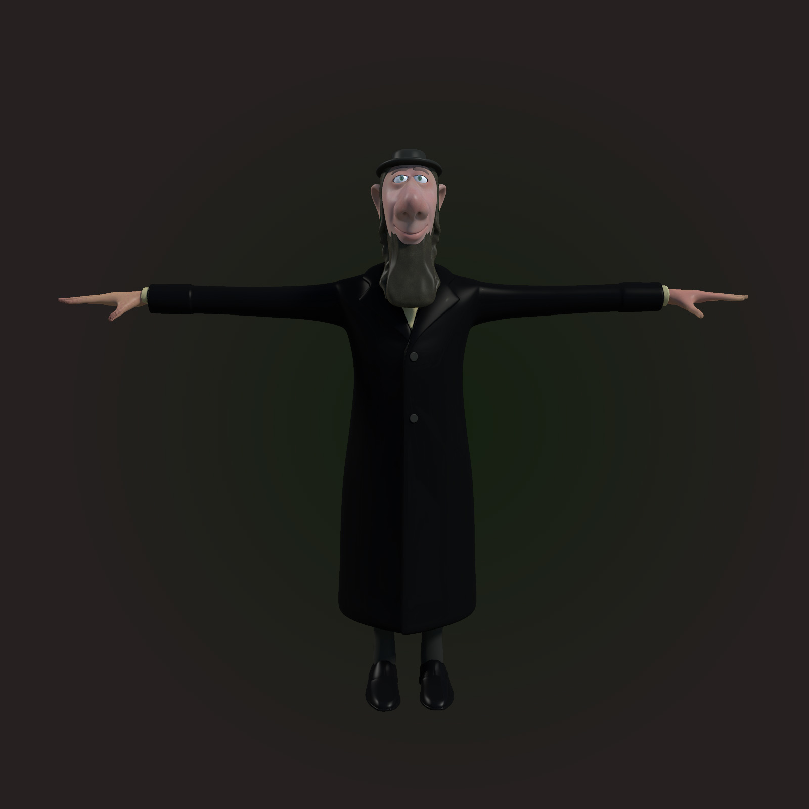 rabbi cartoon character 3d fbx