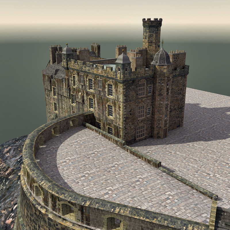 3d edinburgh castle scene model
