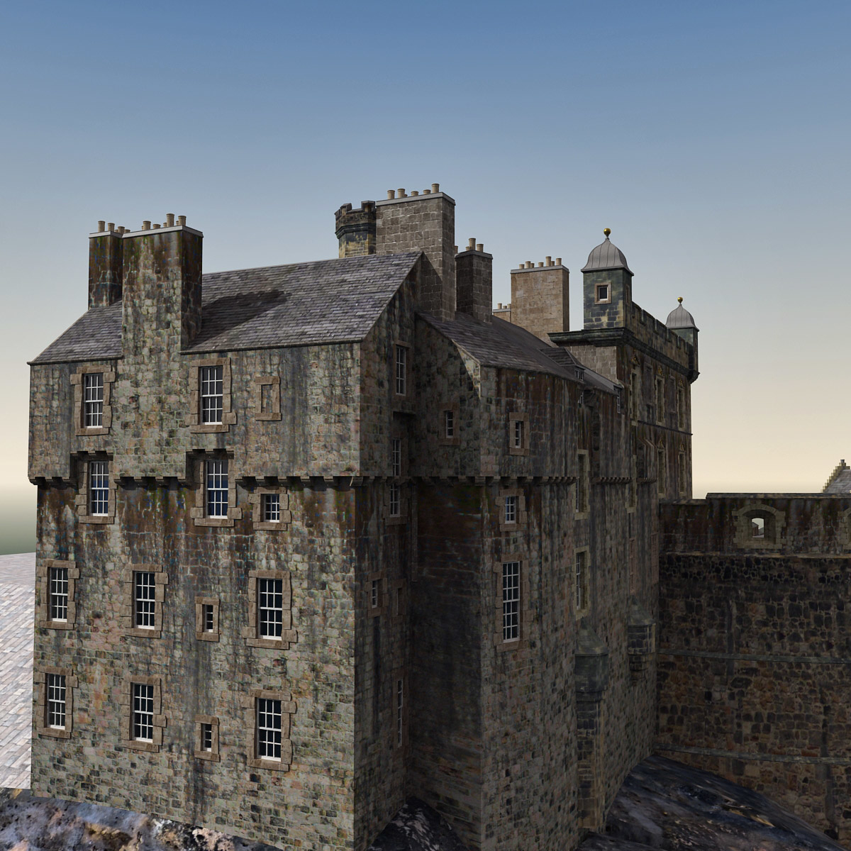 3d edinburgh castle scene model