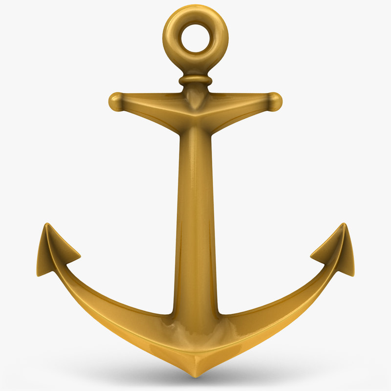 anchor gold black 3d model