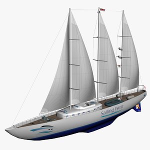 3d yacht sailing model