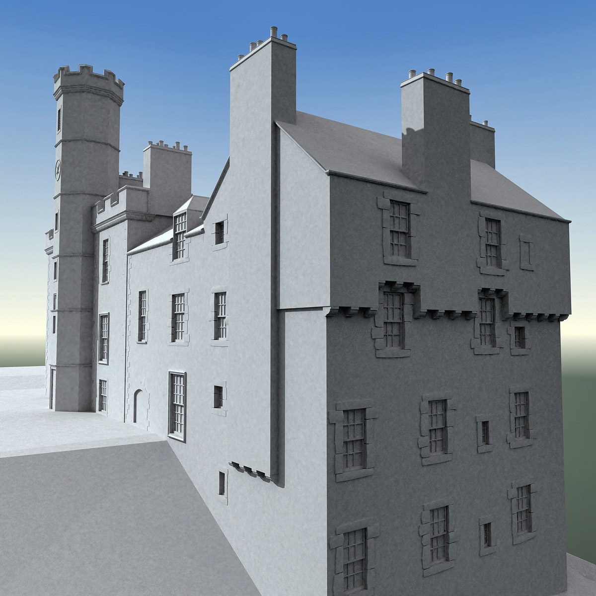3d edinburgh castle scene model