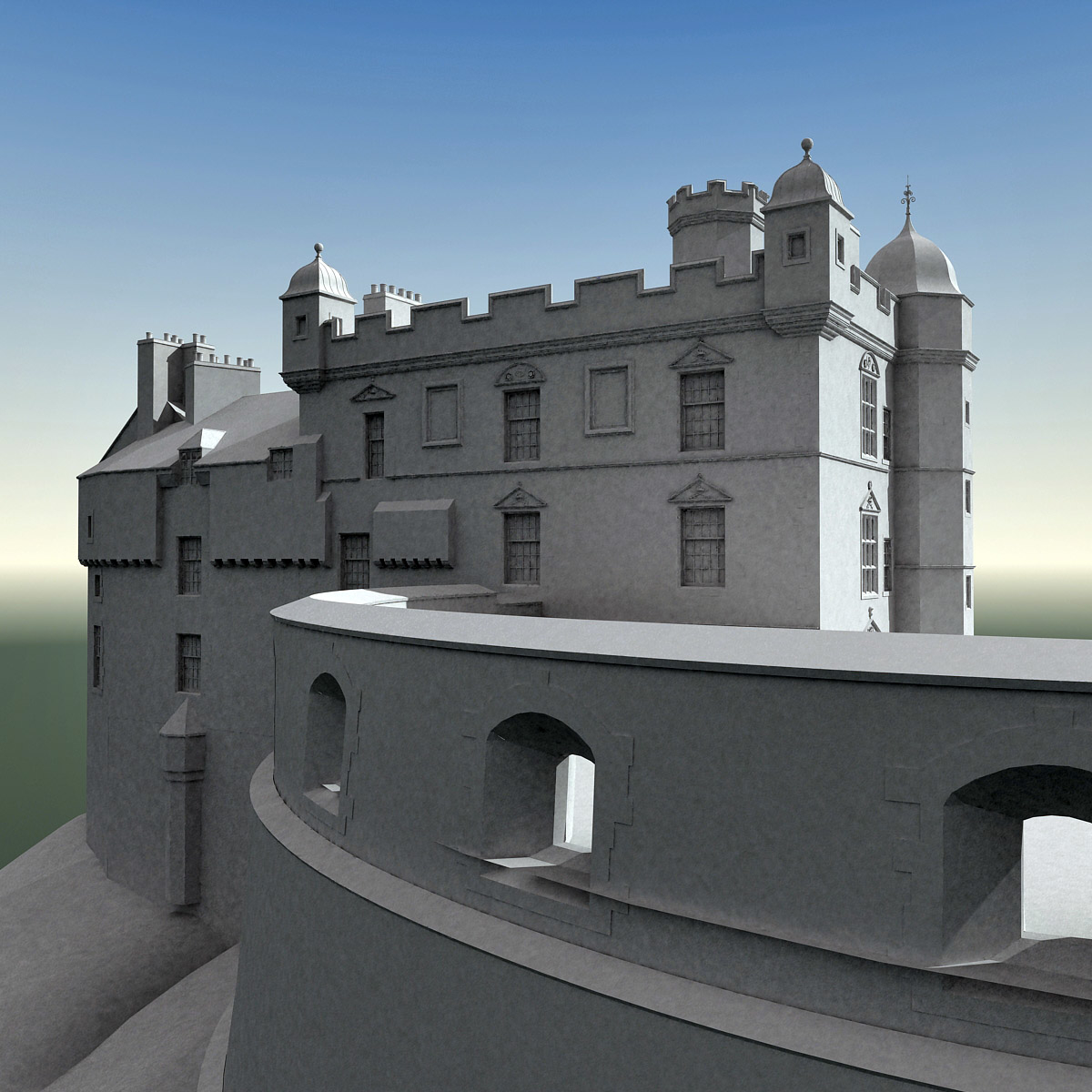 3d edinburgh castle scene model