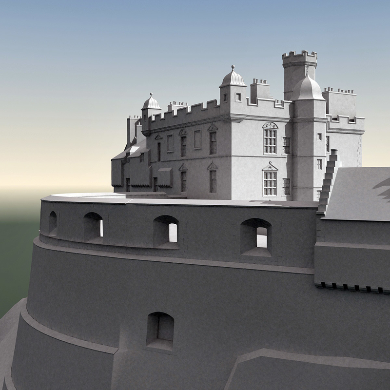 3d edinburgh castle scene model