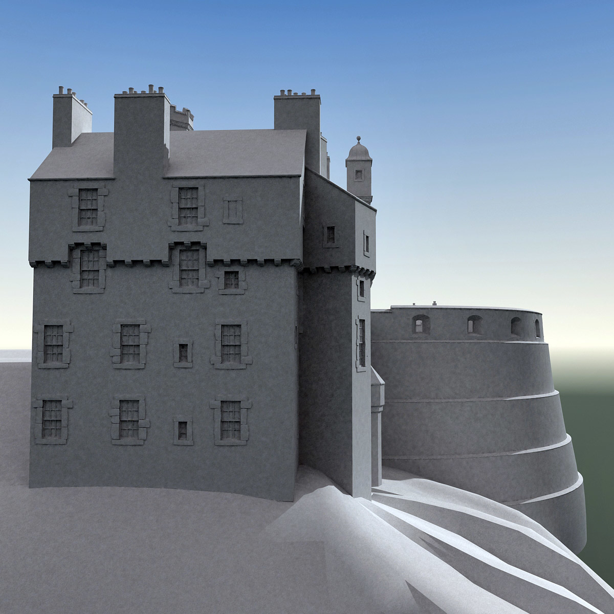 3d edinburgh castle scene model