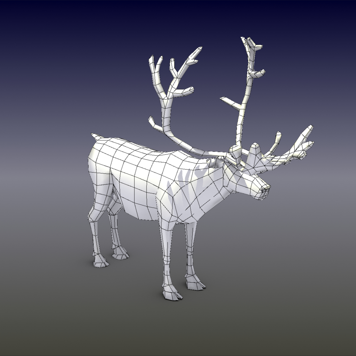 实时纹理驯鹿3d模型