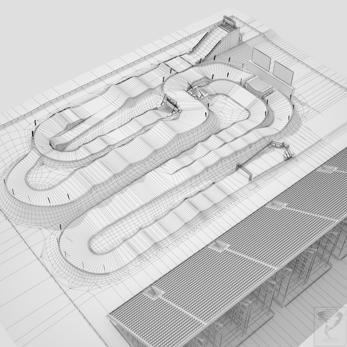 bmx track london 3d model