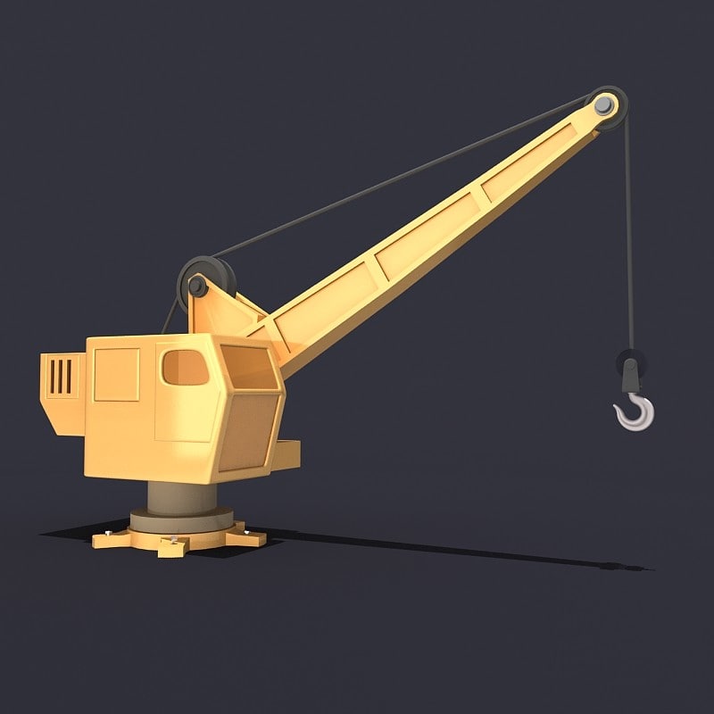 crane cartoon 3d model